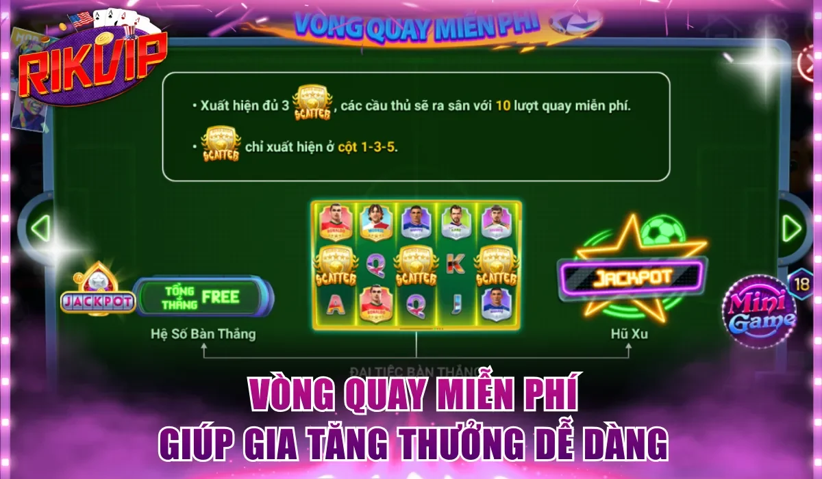 Vòng quay miễn phí giúp gia tăng thưởng dễ dàng